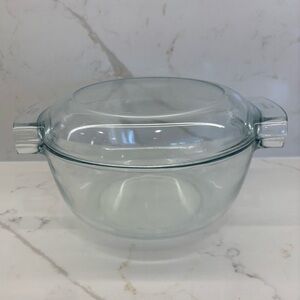 Vintage Pyrex Corning France Glass Casserole Dish with Matching Lid
